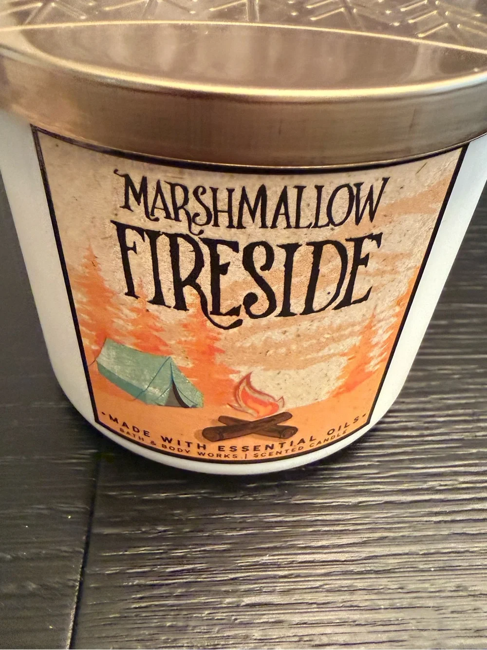 Bath & Body Works 3-Wick Candle Marshmallow Fireside Home Candle Unused - Picture 4 of 7